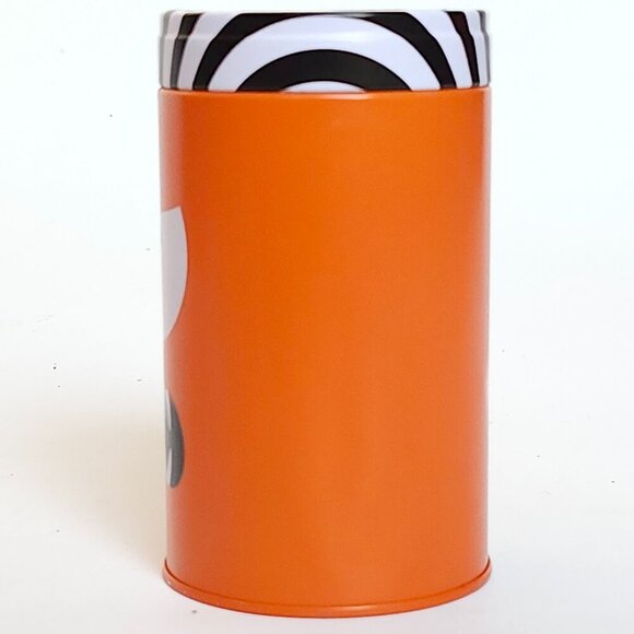 DAVIDS TEA HALLOWEEN TIN MONSTER CYCLOPS One Eyed Monster BRIGHT Orange Black - Picture 5 of 7